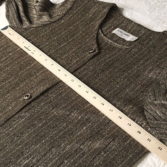 Alfred Dunner Gold and Black Button Down Shirt - Picture 9 of 11